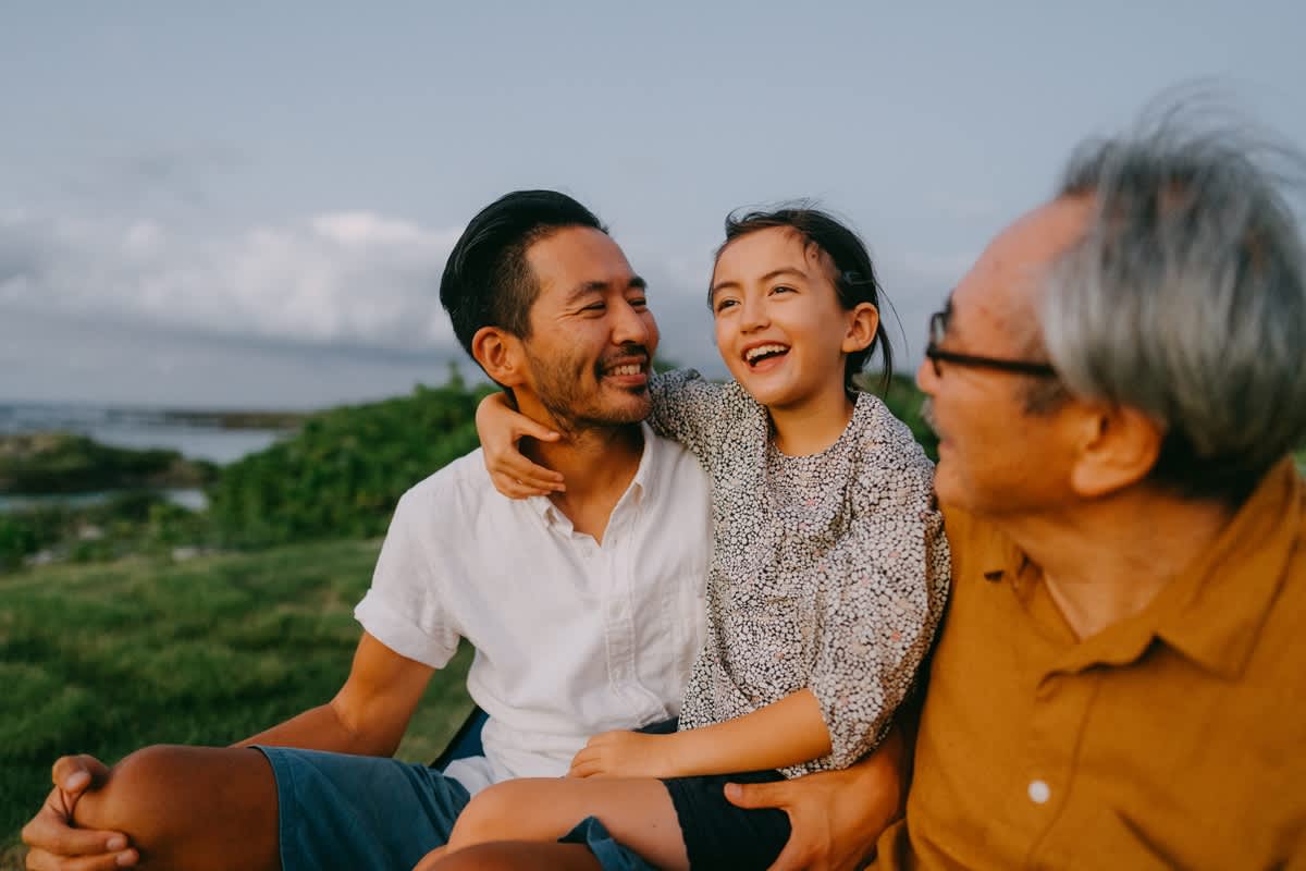 Family laughing