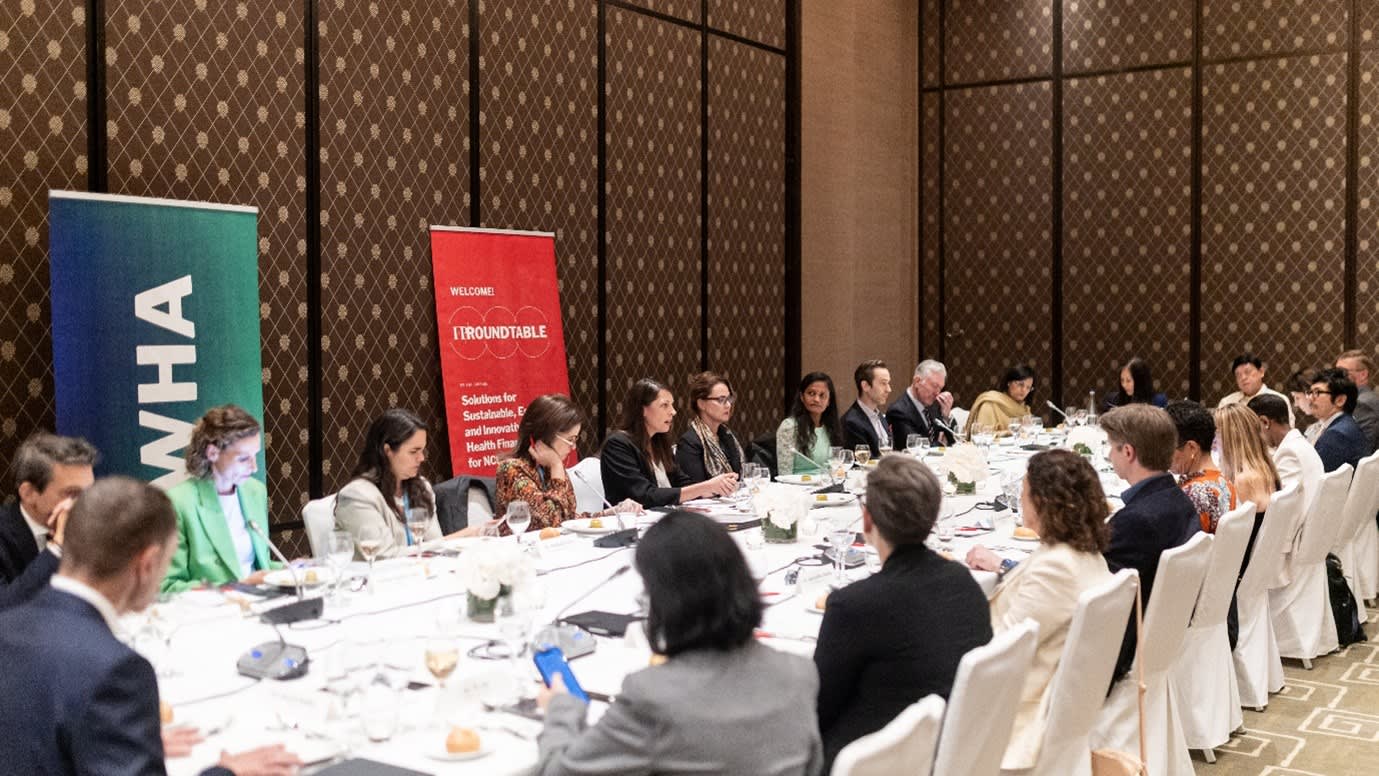 People in 78th World Health Assembly in Geneva