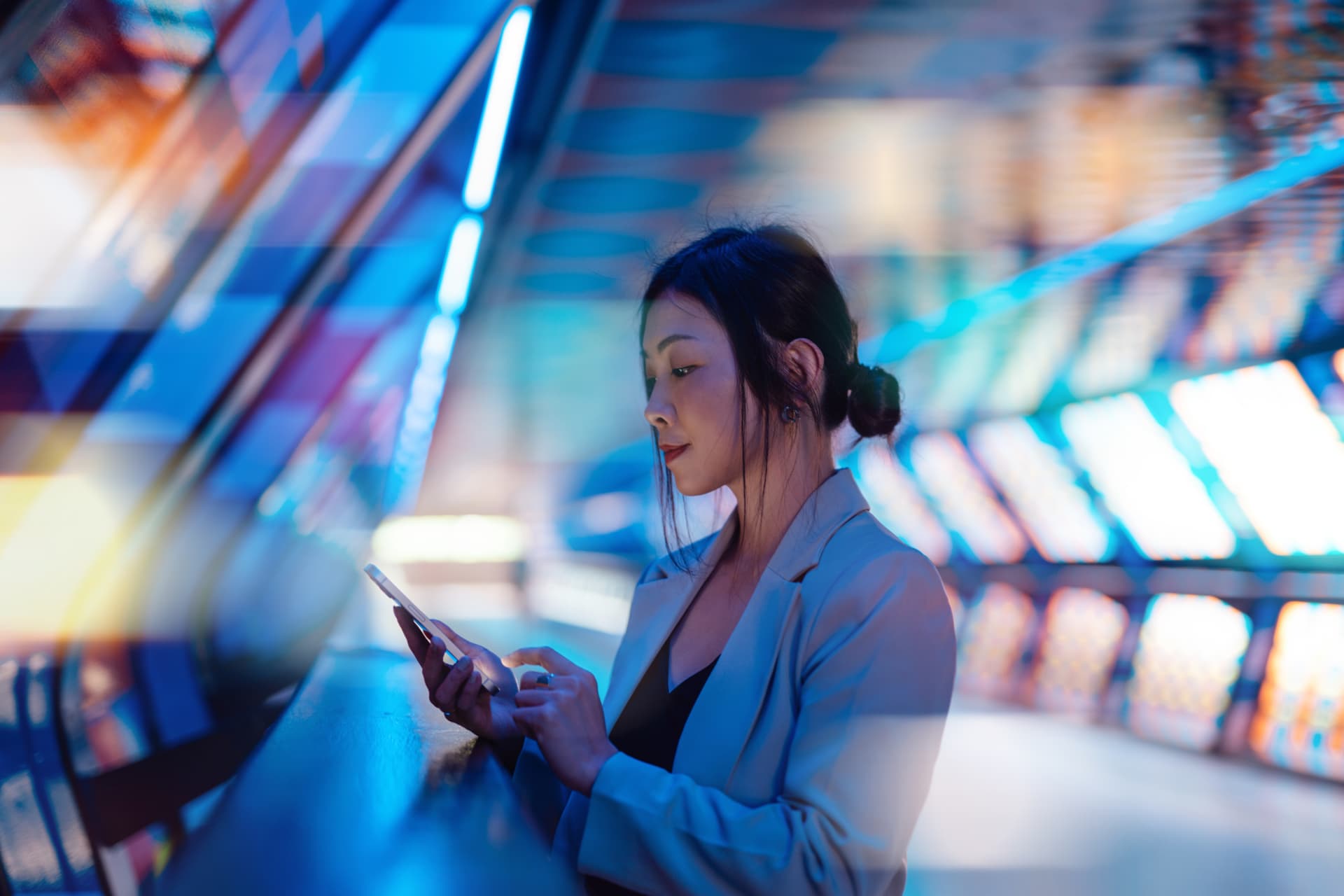 Woman using mobile phone