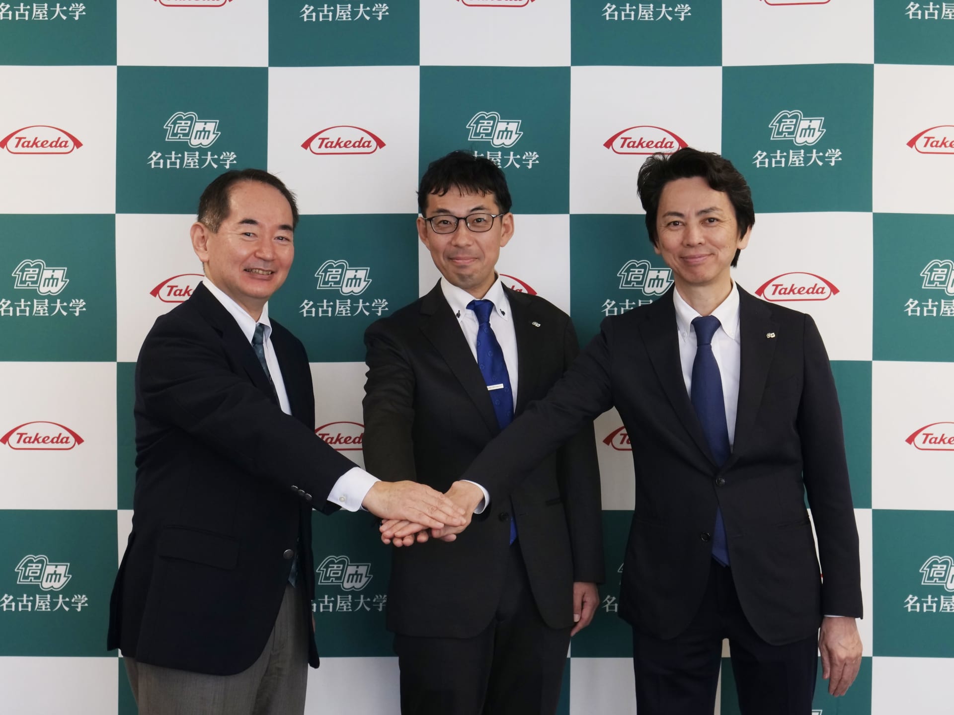 武田薬品工業株式会社 R&Dジャパンリージョン ヘッド 梶井 靖、名古屋大学大学院医学系研究科 研究科長 勝野 雅央、名古屋大学医学部附属病院 病院長 丸山 彰一