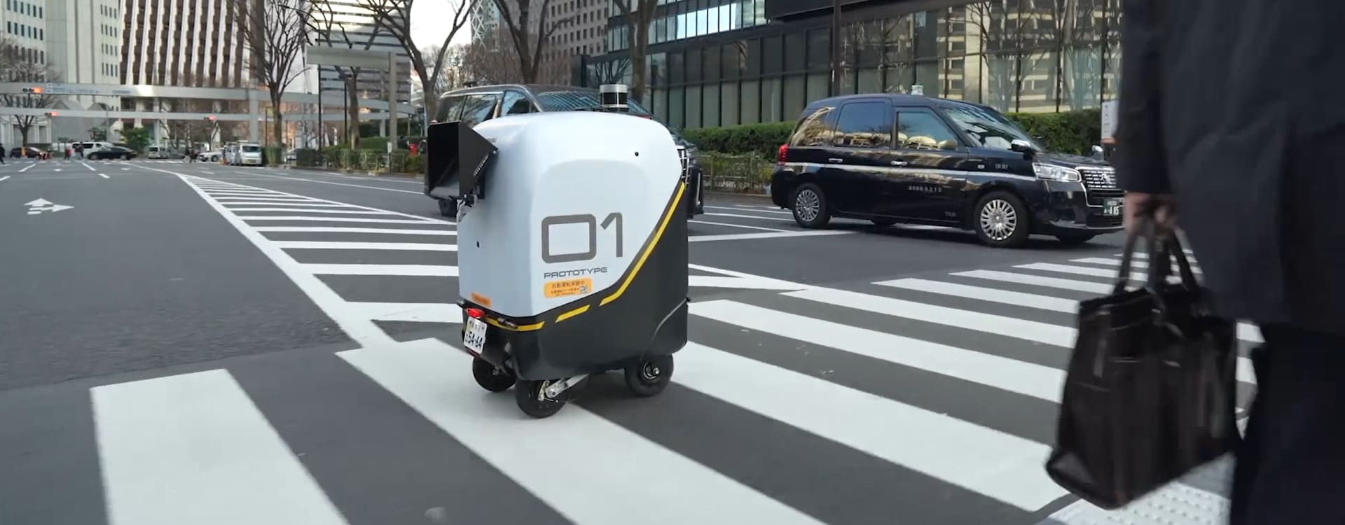 Robot crossing the street