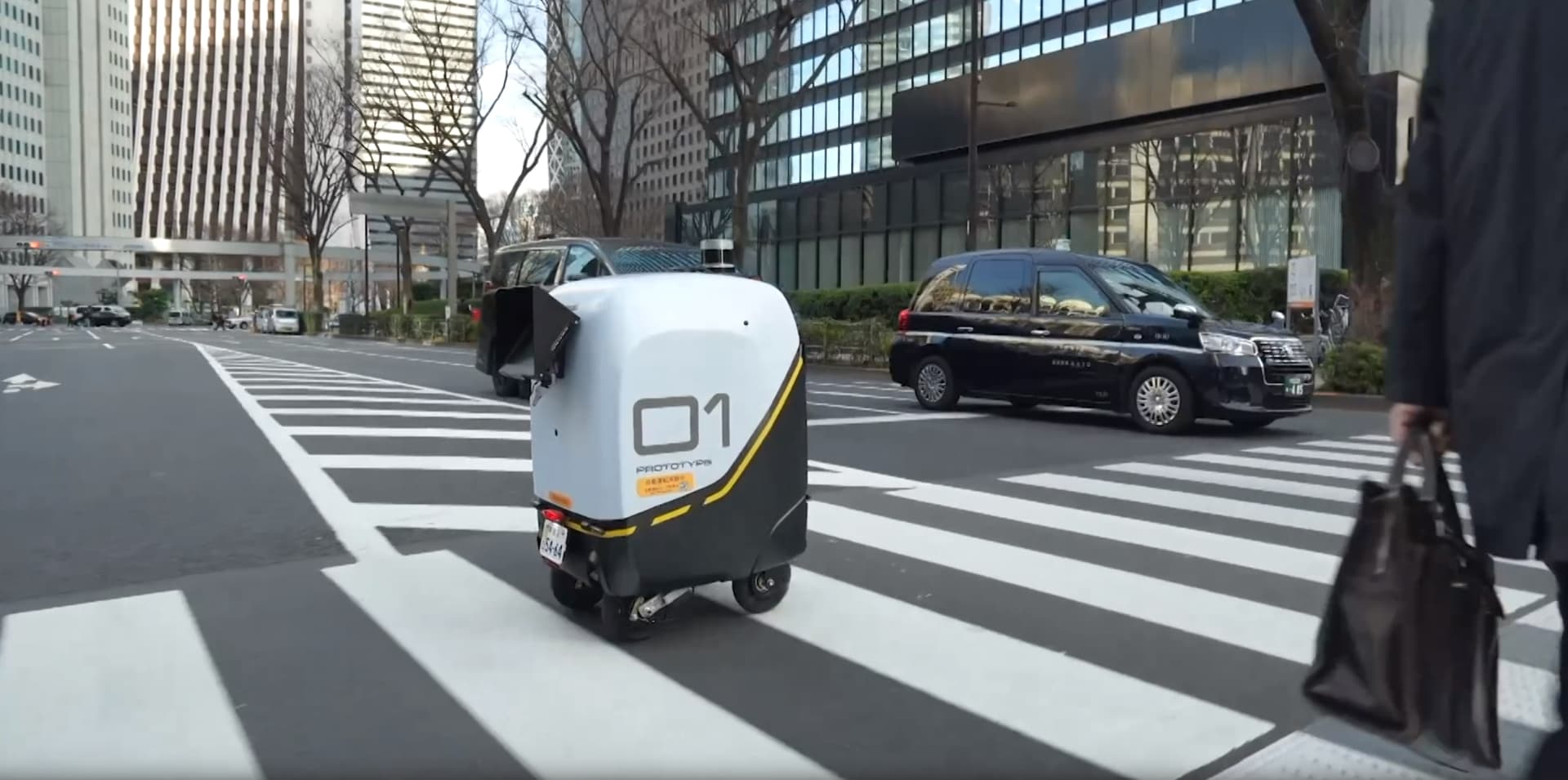 Robot crossing the street
