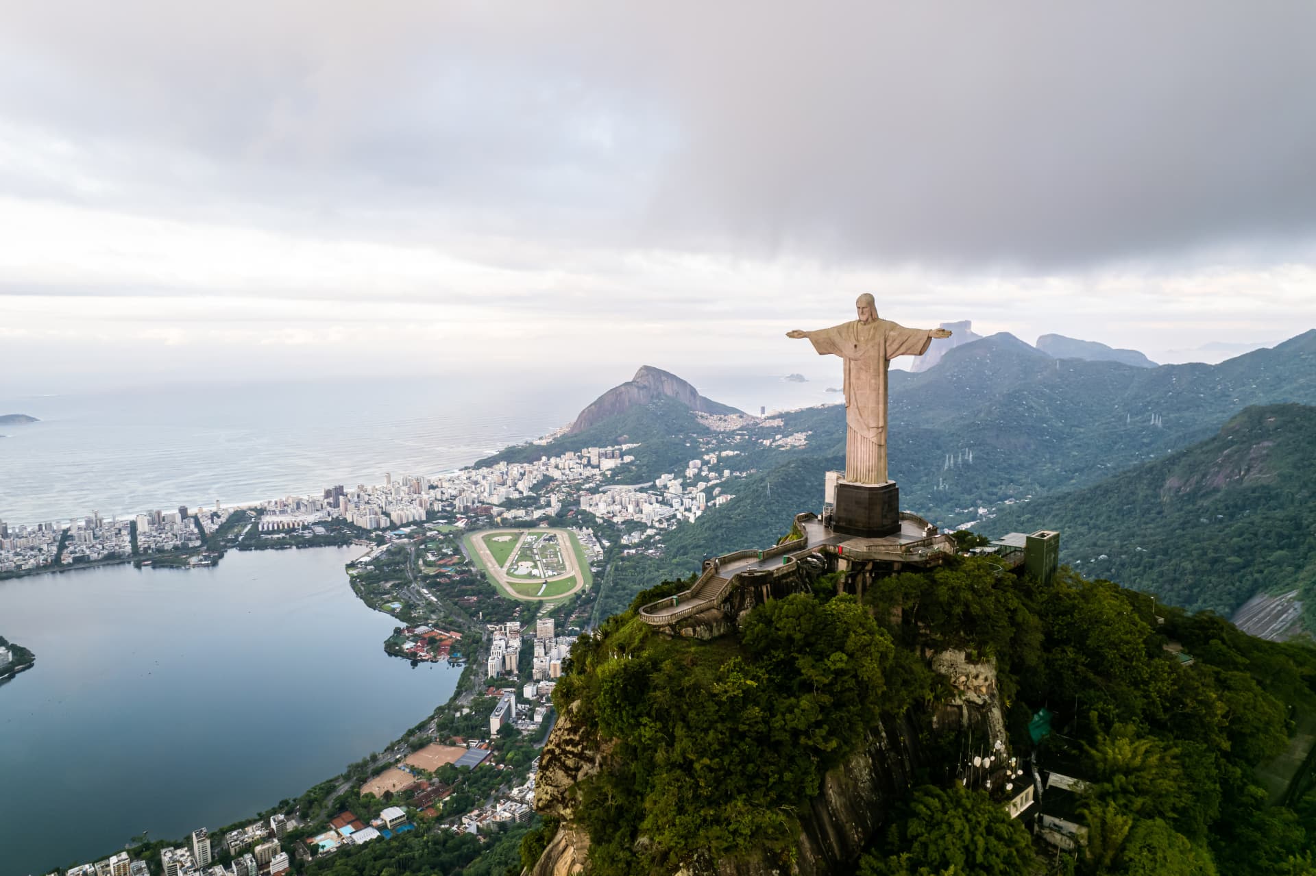 A statue on a mountain