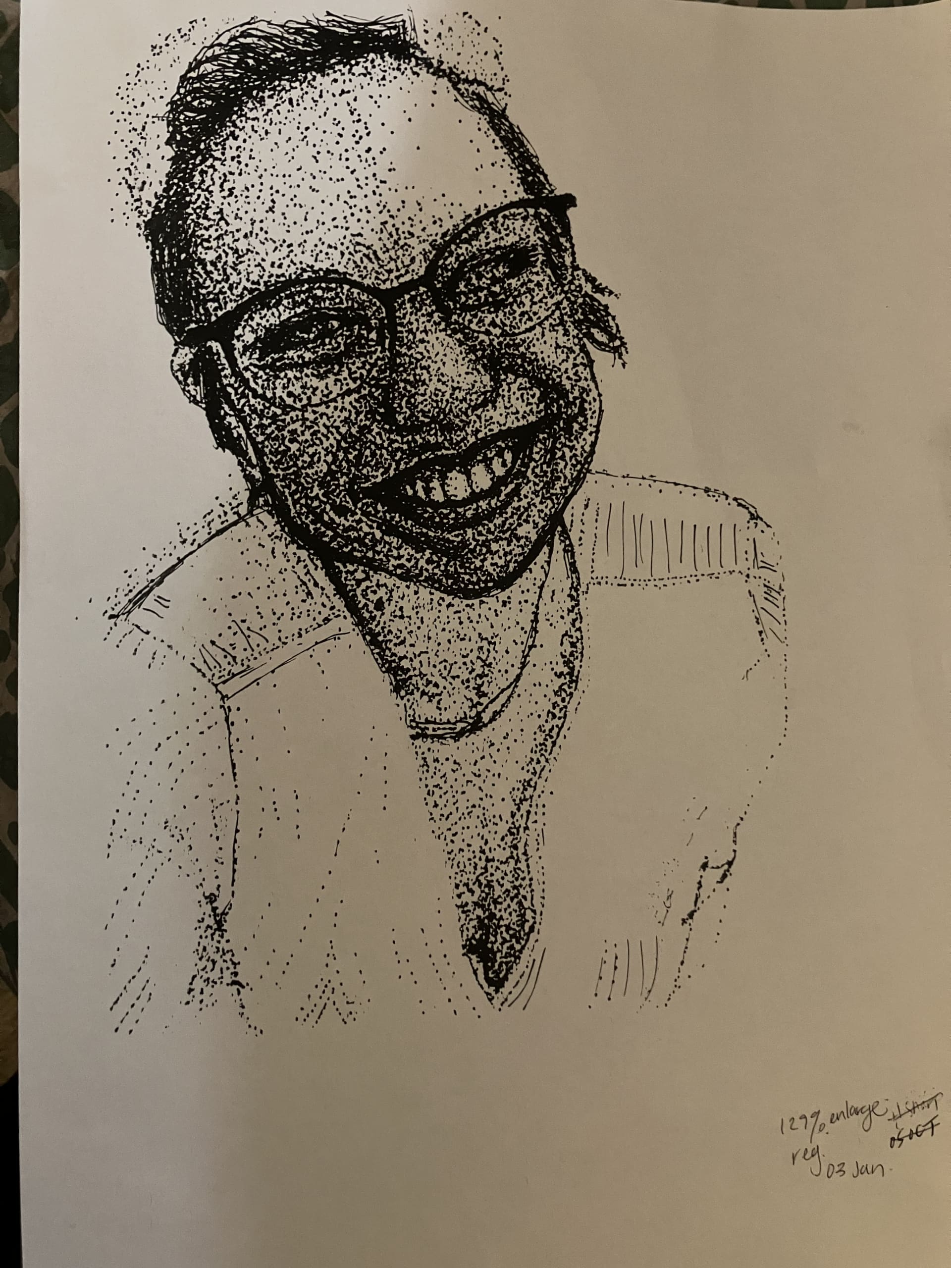 Jennina’s self portrait using stippling