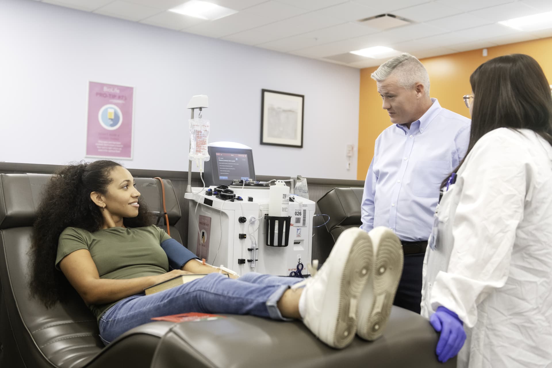 Patient and two Biolife workers