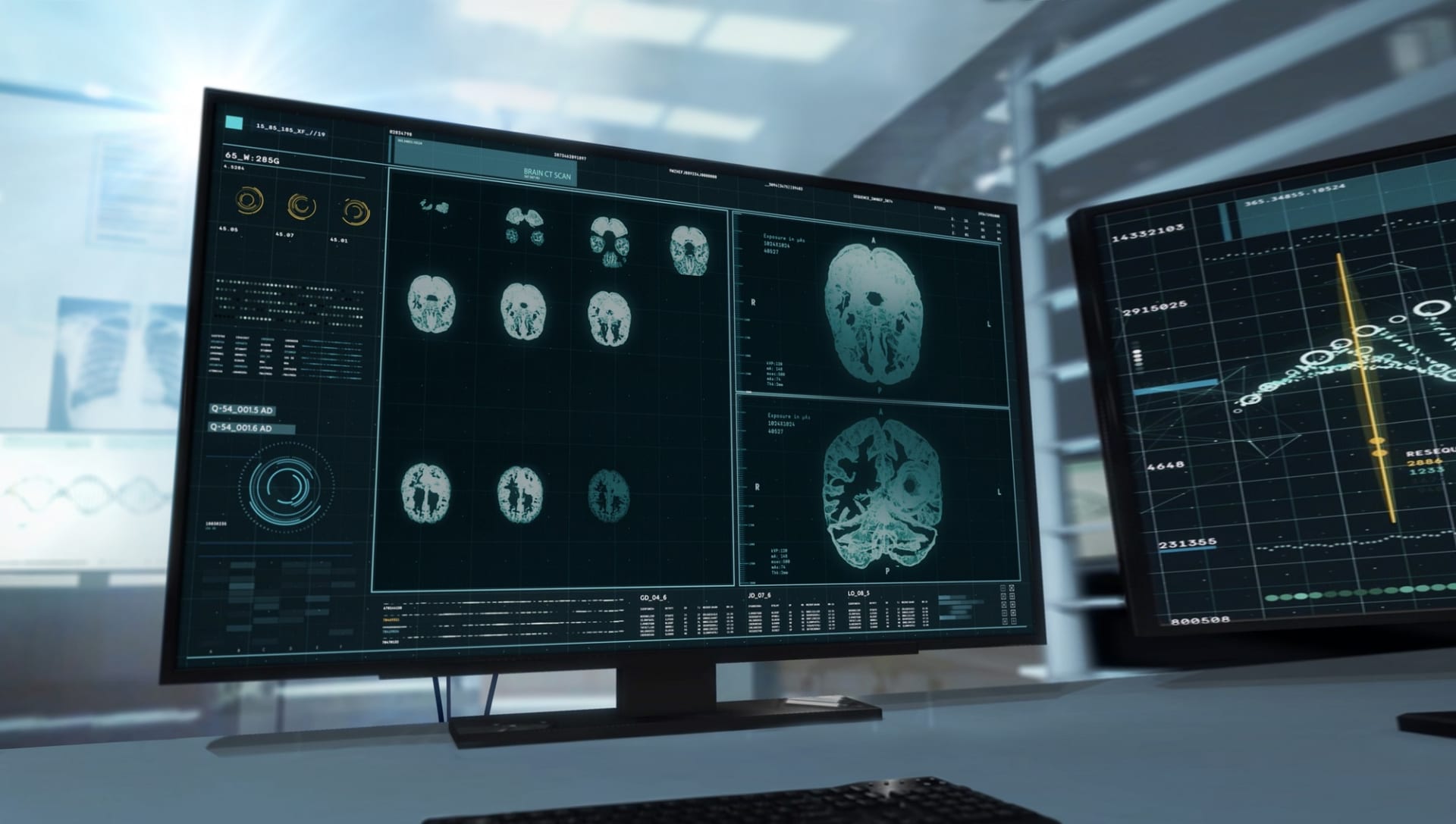 medical results on monitor