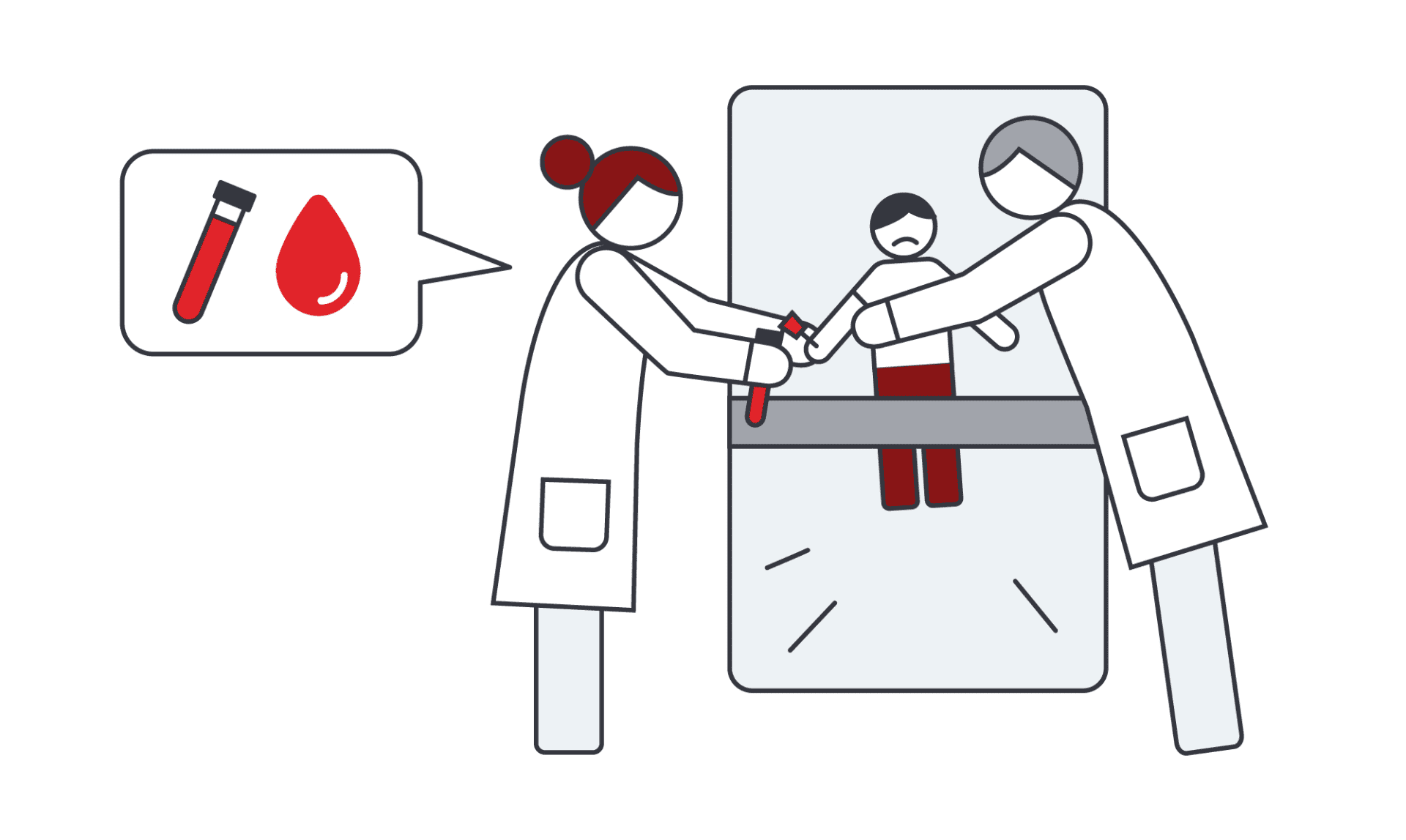 小児患者さんの採血の様子