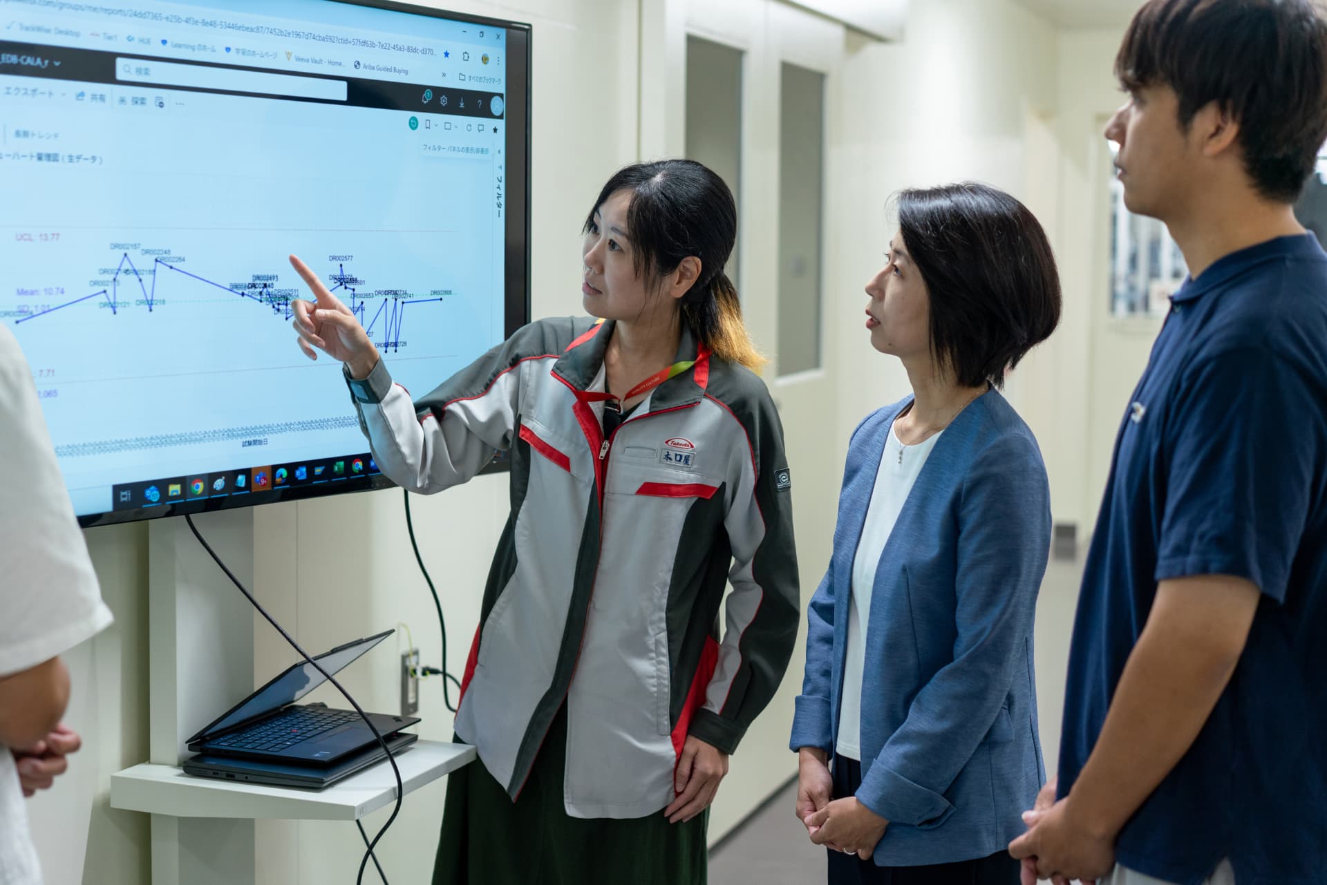 ダッシュボード上の試験結果のグラフをもとに、日々分析を実施