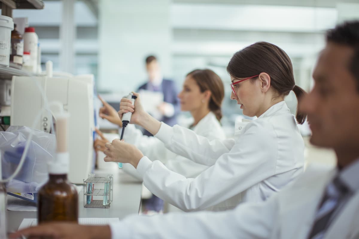 People working in lab