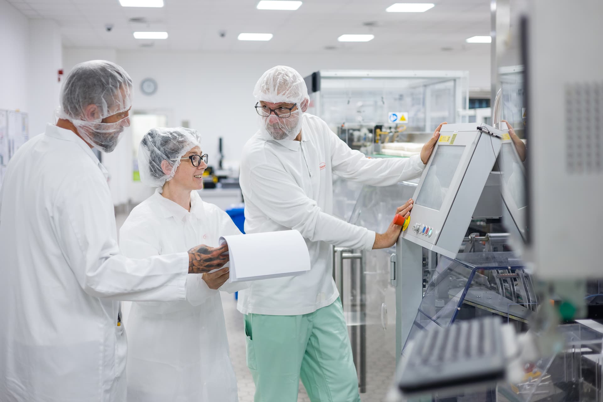 Three lab professionals