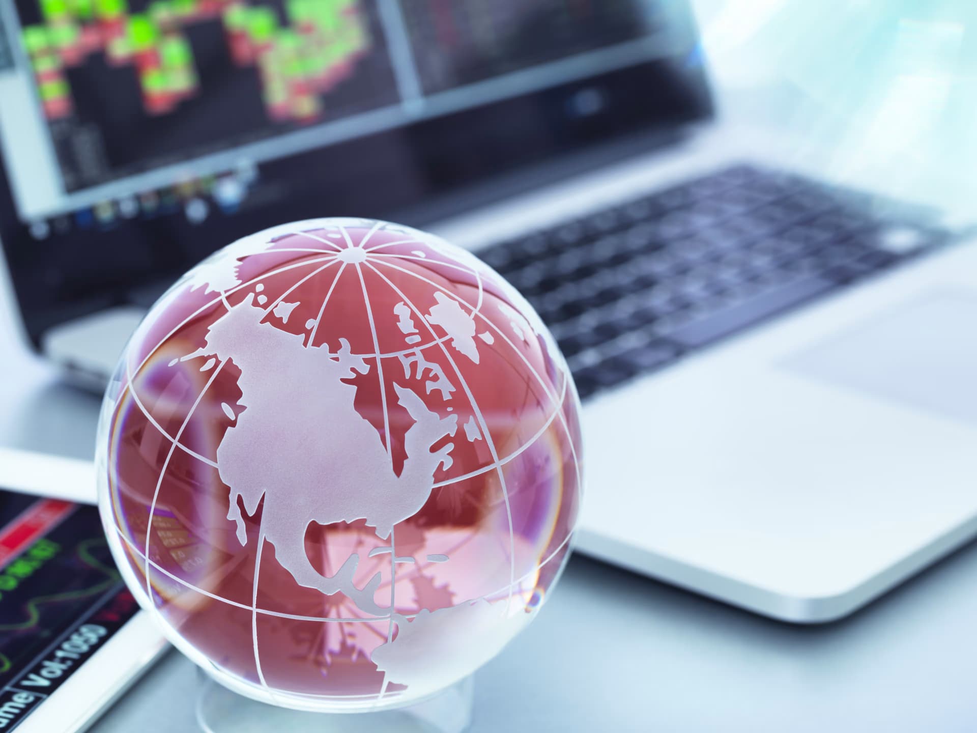 A glass globe on a desk