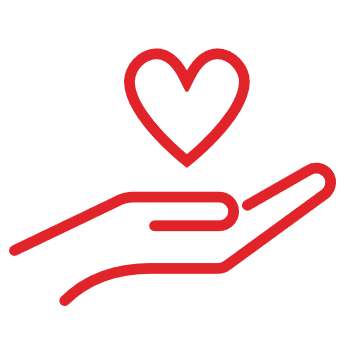 A red heart in a hand