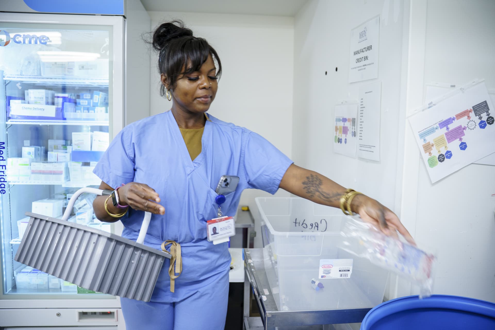 healthcare worker in a clinical setting