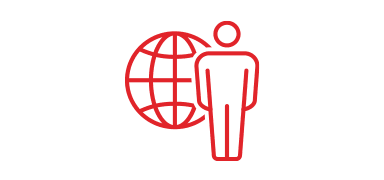 person and globe icon