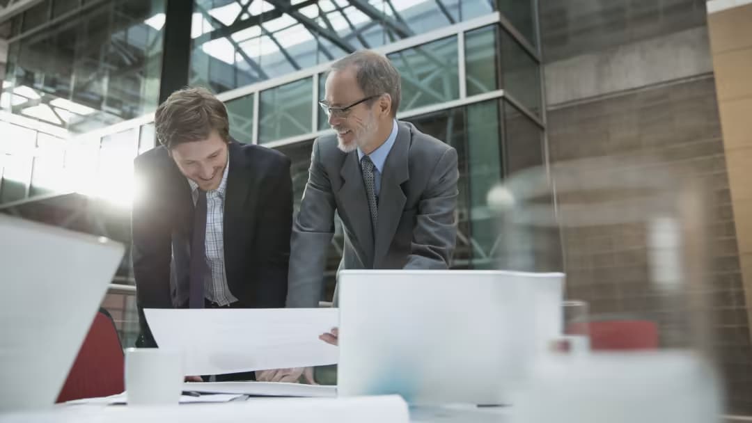 two colleagues talking