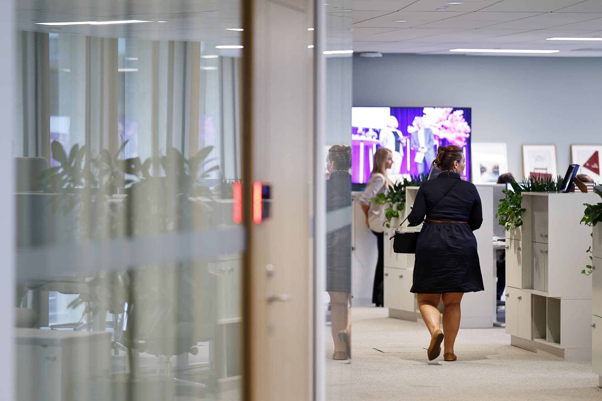 People walking in office