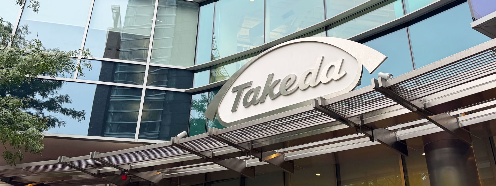 Takeda logo outside of a building
