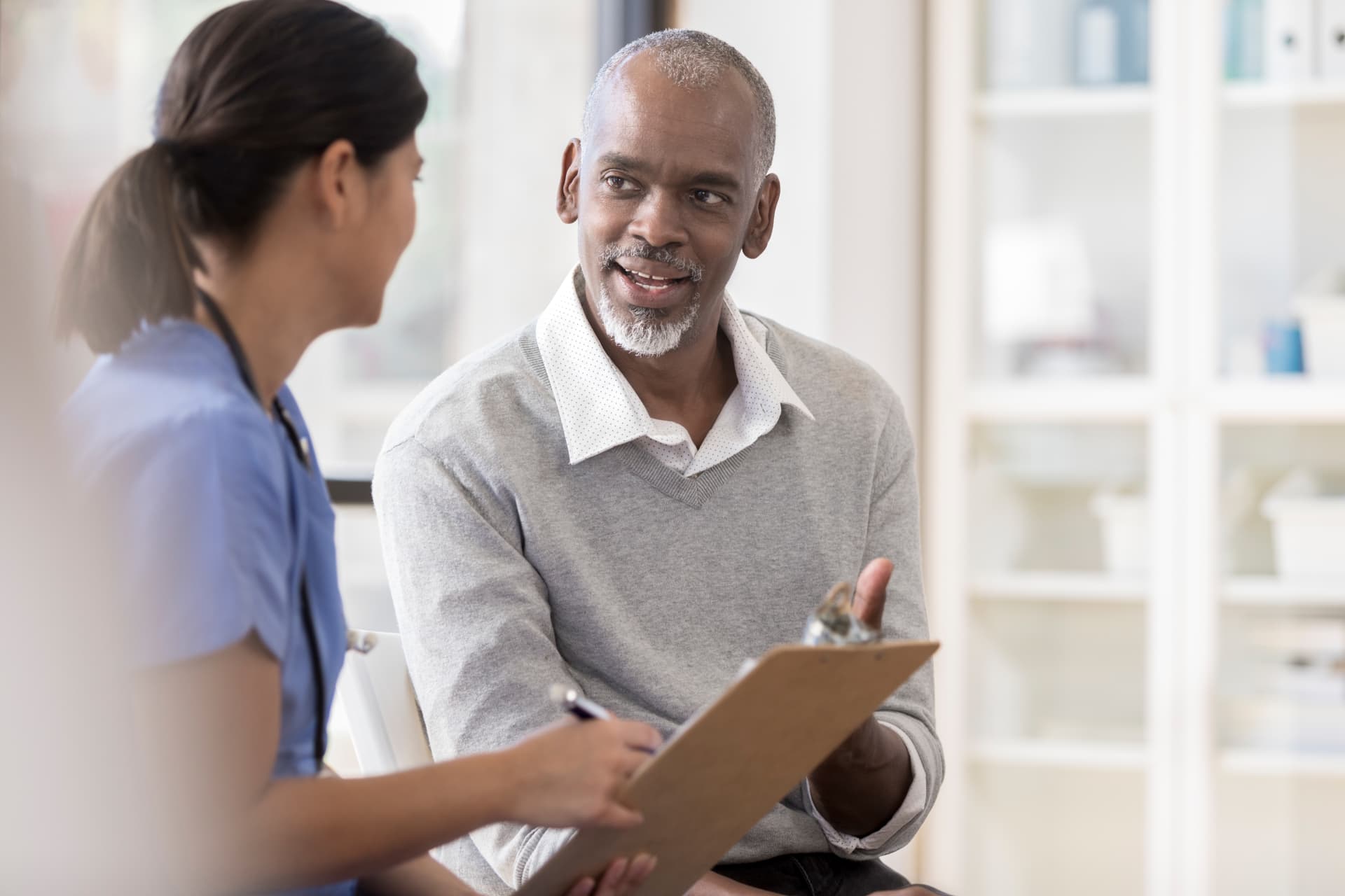 man with nurse