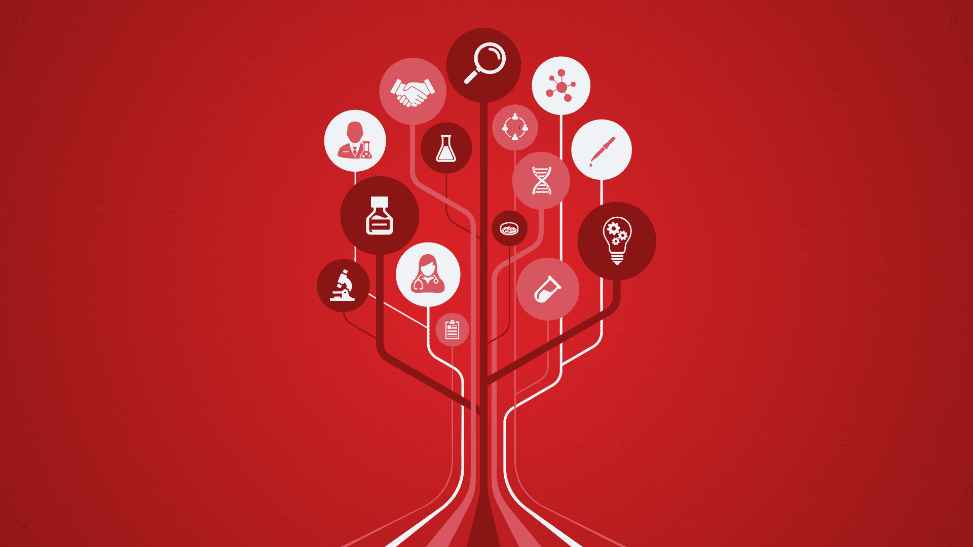 Digital tree with icons