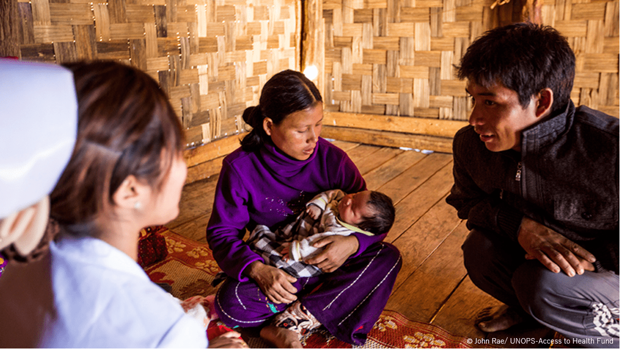 Parents talking with nurse