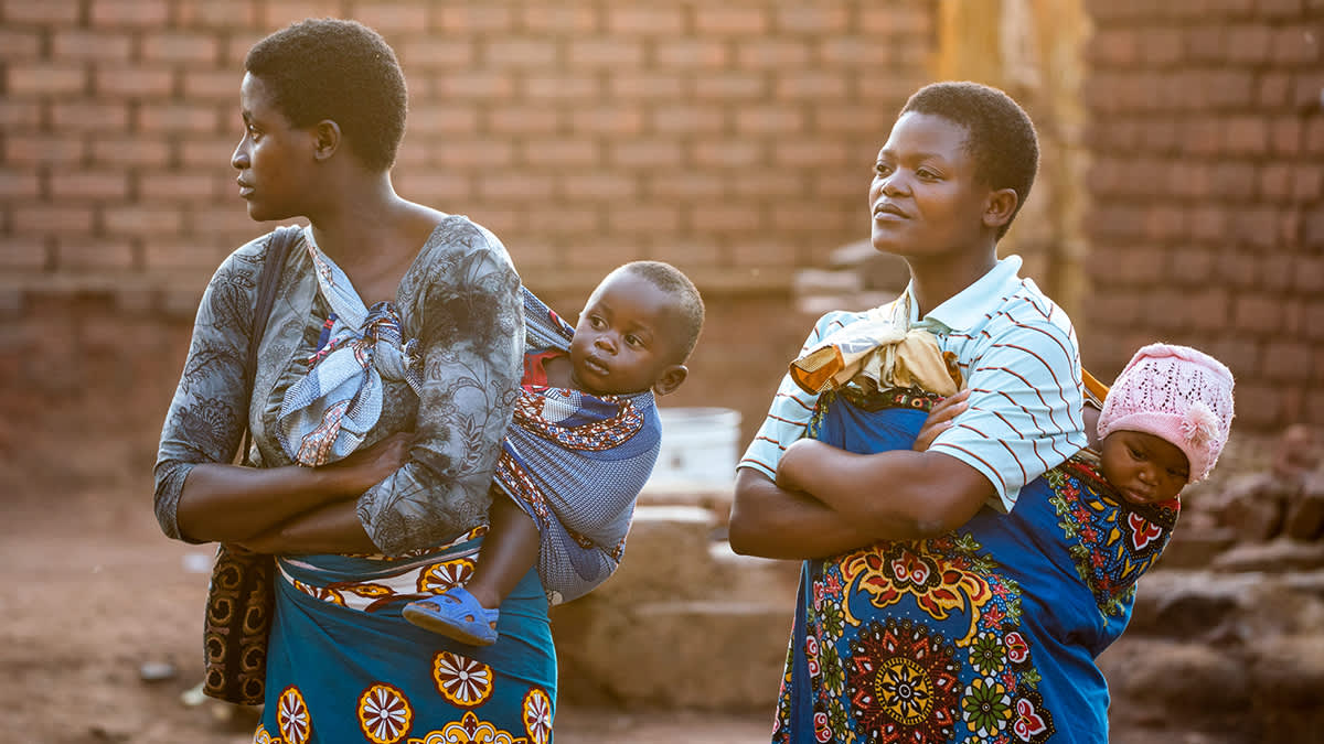 Mothers carrying children