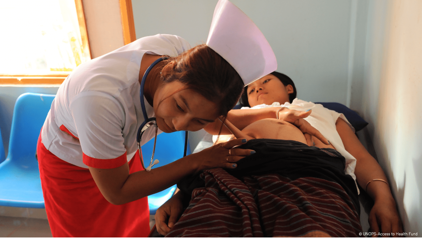 Nurse checking patient