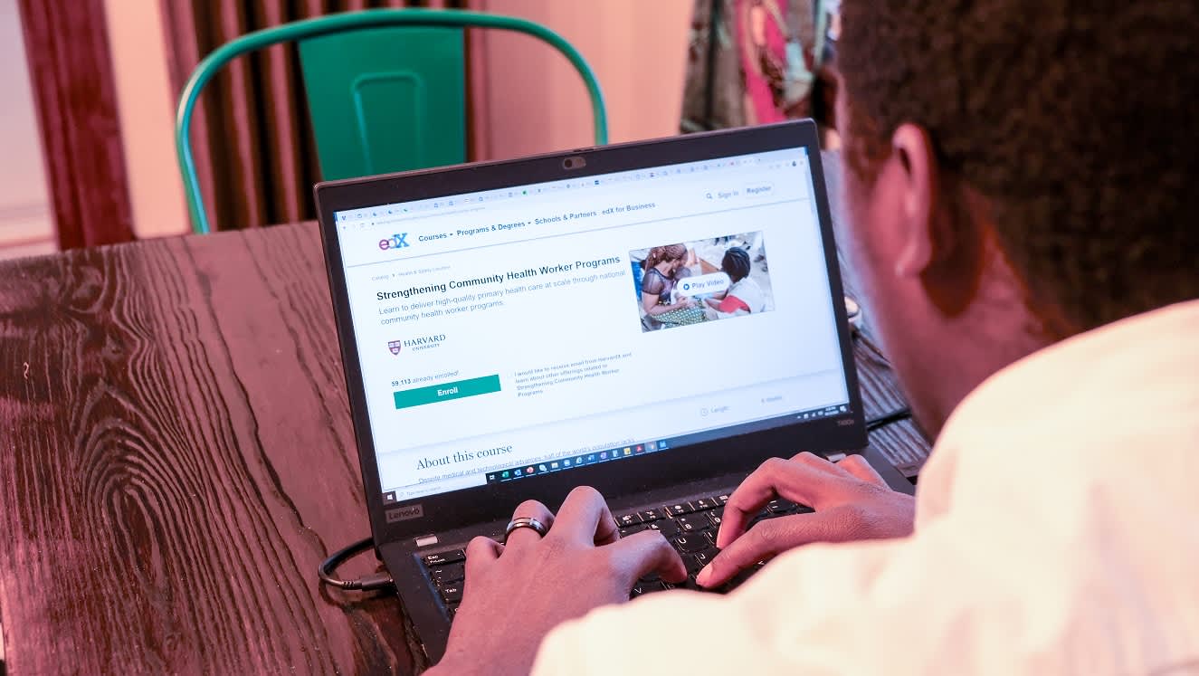 Man looking at laptop