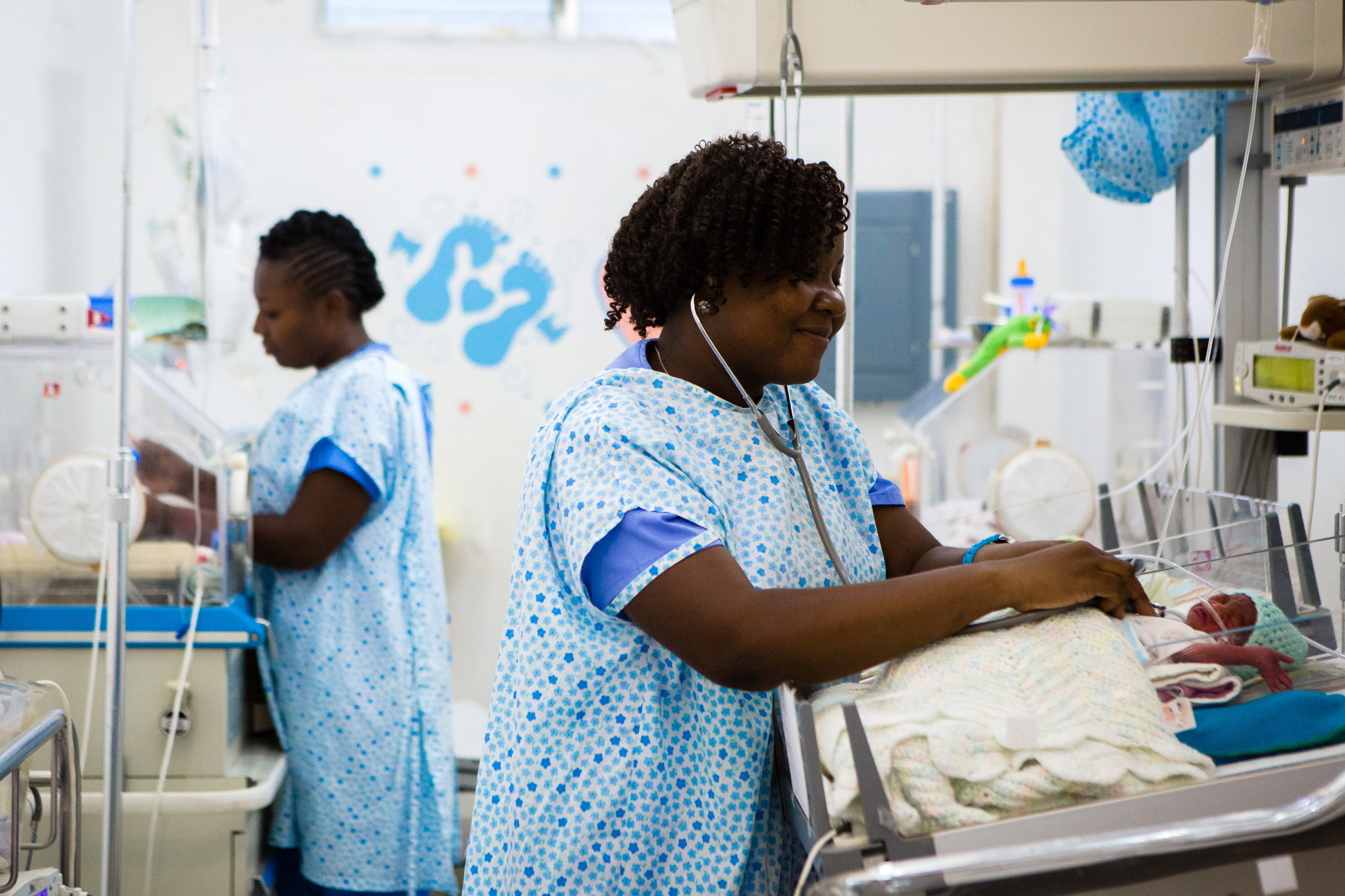 Nurses in the Neonatal Intensive Care Unit at Hospital St. Therese in Hinche, Haiti