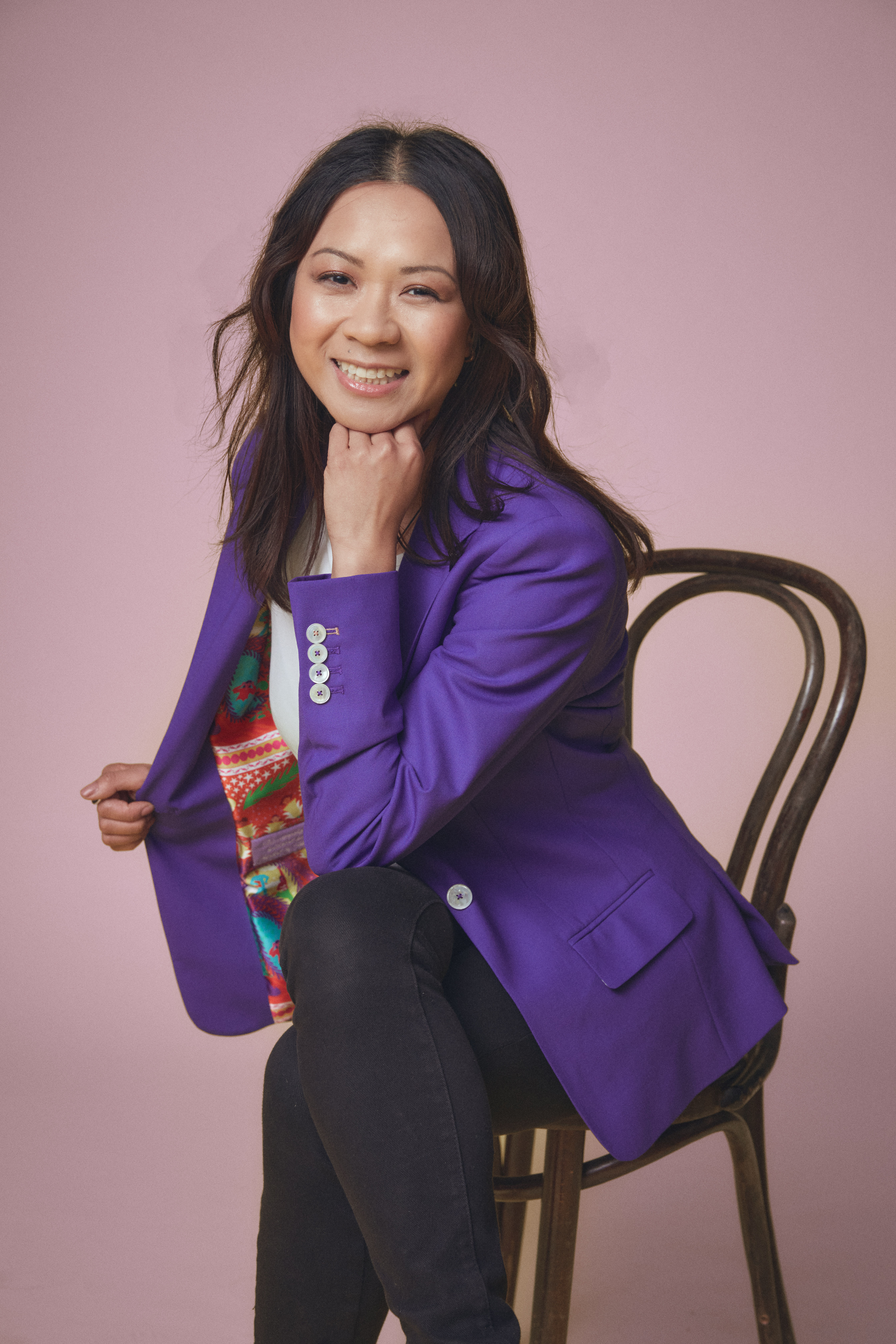 A person sitting on a chair