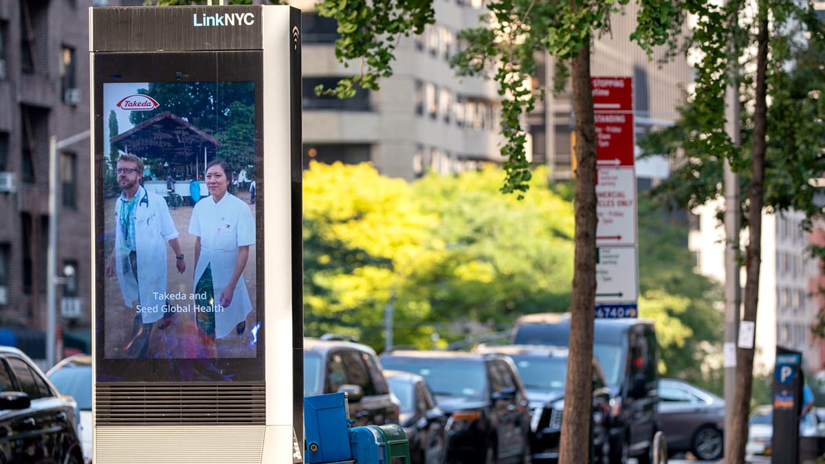 Takeda image in a NYC street