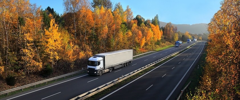 Truck on road