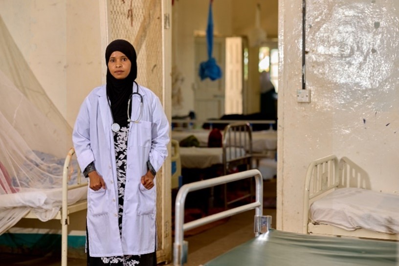 health worker at a clinic